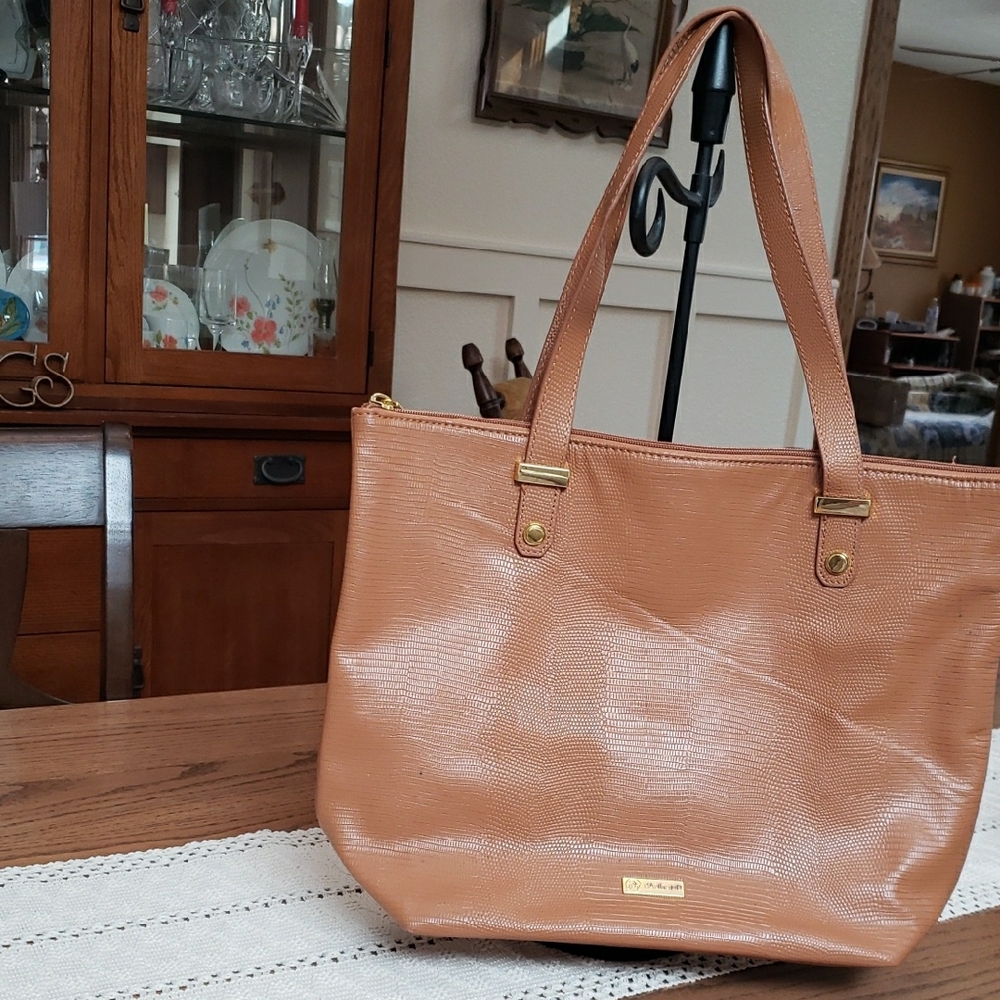 Tan Leather Tote Bag